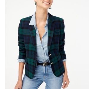 J.Crew Black Watch Plaid Blazer with Gold Buttons